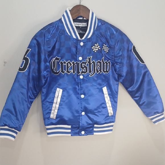 Youth Blue Crenshaw Boogie Satin Jacket Xs - Picture 1 of 6